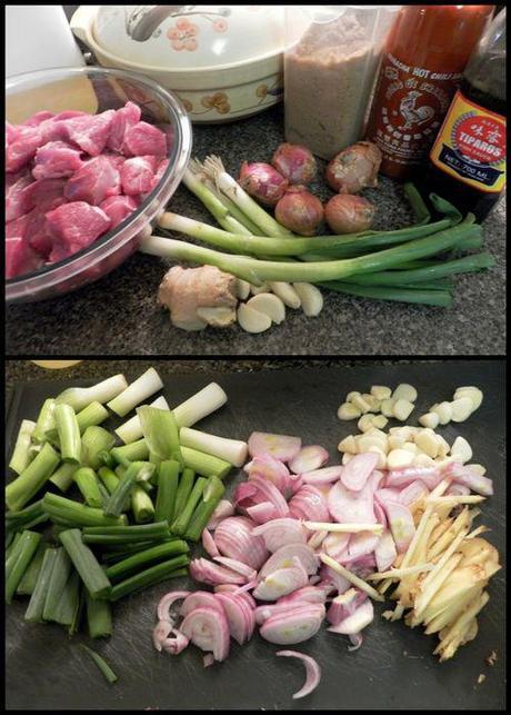 Vietnamese Caramel Claypot Pork - preparation collage