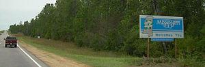 Mississippi state welcome sign