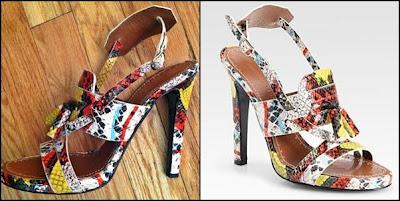 Shoe of the Day | Proenza Schouler Multicolored Snakeskin Sandals
