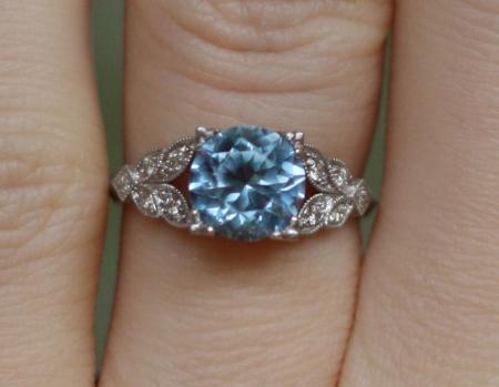 Aquamarine Diamond Ring