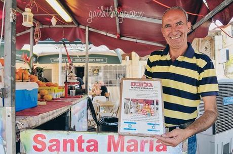 a very proud fresh juice vendor in Nazareth, Israel