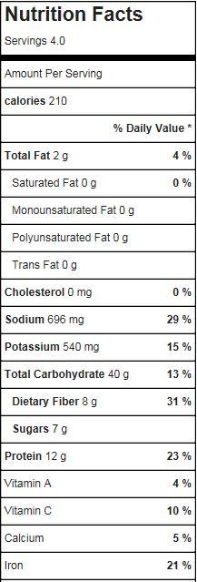 calories in mock chili