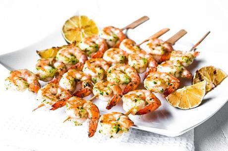 paleo dinner recipes shrimp skewers featured image