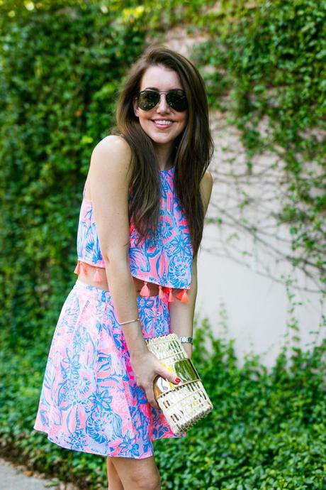Amy Havins wears a printed skirt set from Lilly Pulitzer.