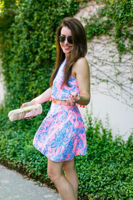 Amy Havins wears a printed skirt set from Lilly Pulitzer.