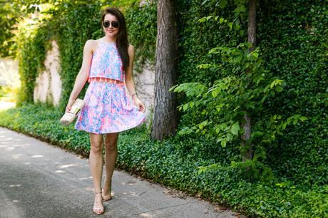 Amy Havins wears a printed skirt set from Lilly Pulitzer.