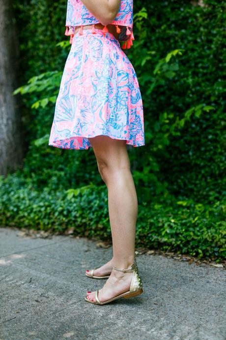 Amy Havins wears a printed skirt set from Lilly Pulitzer.