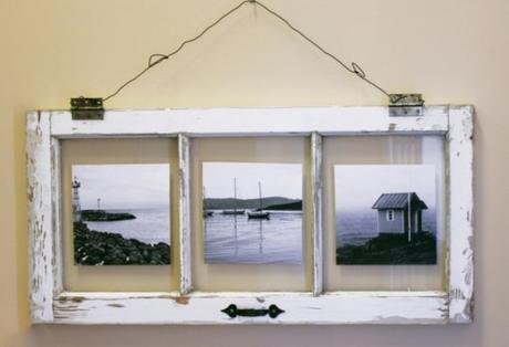 Old Windows Transformed Into a Picture Frame
