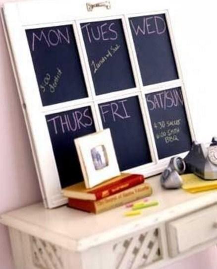Top 10 Ways to Recycle and Transform Old Windows Old Windows Transformed Into a Notice Calendar