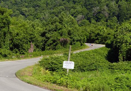 Departing mile 20 aid station at Hatfield McCoy Marathon