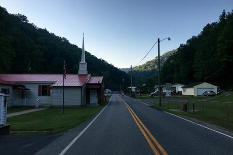 Mile 3 chapel at Hatfield McCoy Marathon