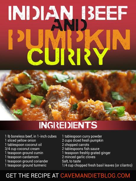 paleo dinner recipes pumpkin curry image with ingredients