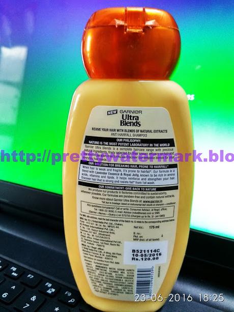 Review-Garnier Ultra Blends Royal Jelly and Lavender Anti Hairfall Shampoo