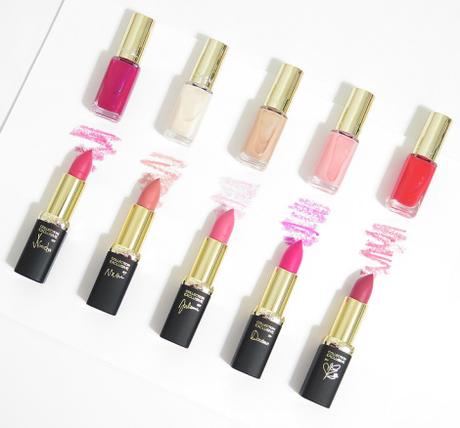 L'Oreal Paris La Vie En Rose Colour Riche Collection Exclusive 2016 - Review swatches natasha naomi julianne doutzen eva nail polishes lipstick