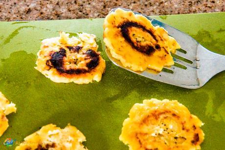 Preparing plantain chips for patacones recipe