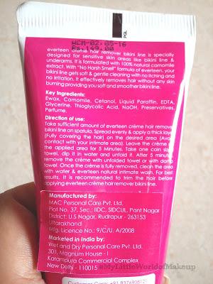 Everteen Bikini Line Hair Remover Cream Review