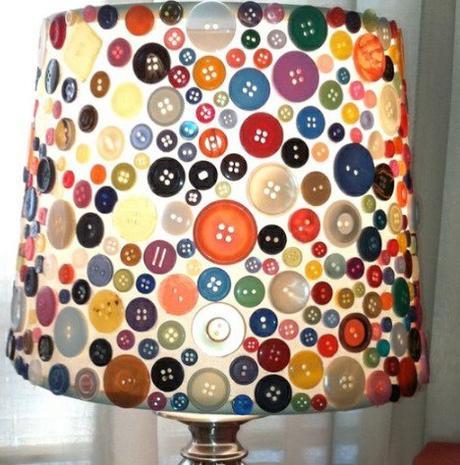 Clothes Buttons Recycled and Transformed Into a Lamp Shade