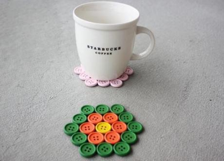 Clothes Buttons Recycled and Transformed Into Drink Coasters