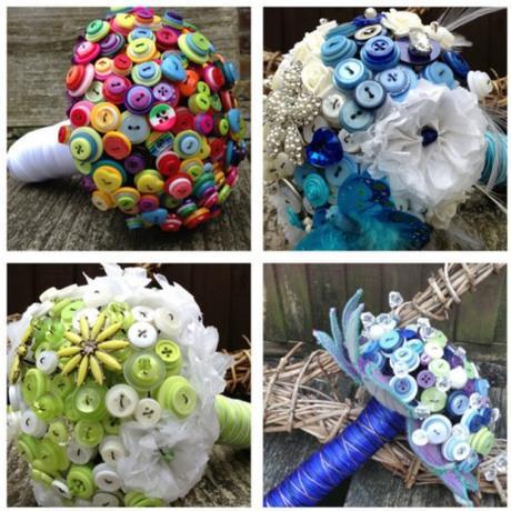 Clothes Buttons Recycled and Transformed Into Bouquets
