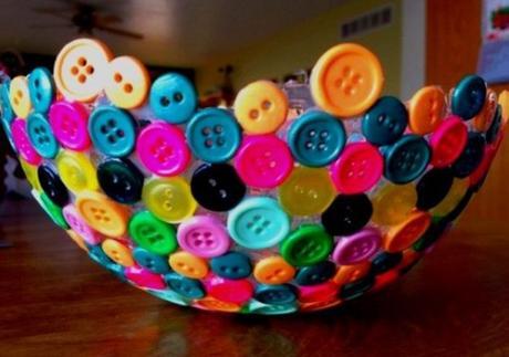Clothes Buttons Recycled and Transformed Into a Bowl