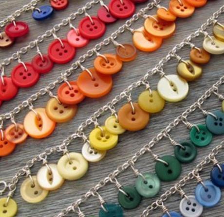 Clothes Buttons Recycled and Transformed Into a Necklace