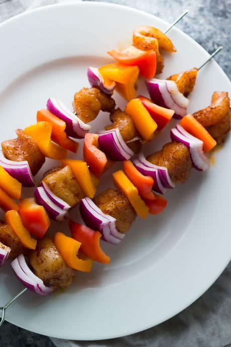 Chili Lime Chicken Skewers with Mango Sauce, an easy dinner recipe ready in 30 minutes