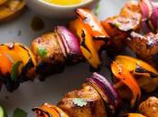 Chili Lime Chicken Skewers with Mango Sauce
