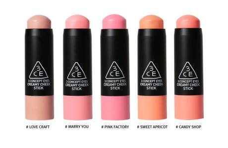 3CE 3 Concept Eyes Creamy cheek stick colours