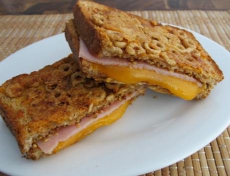 Cheerios Coated Grilled Cheese Sandwich