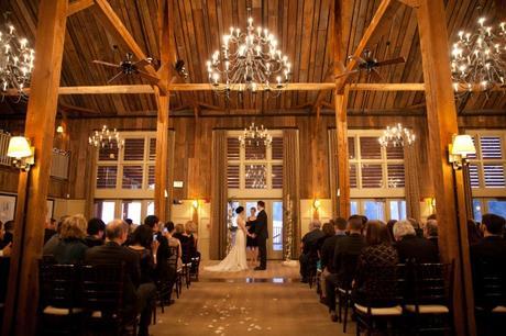 Indoor ski lodge wedding