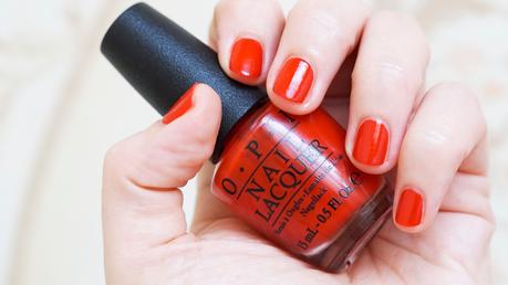 NOTD: O.P.I. BIG APPLE RED SWATCHES AND REVIEW