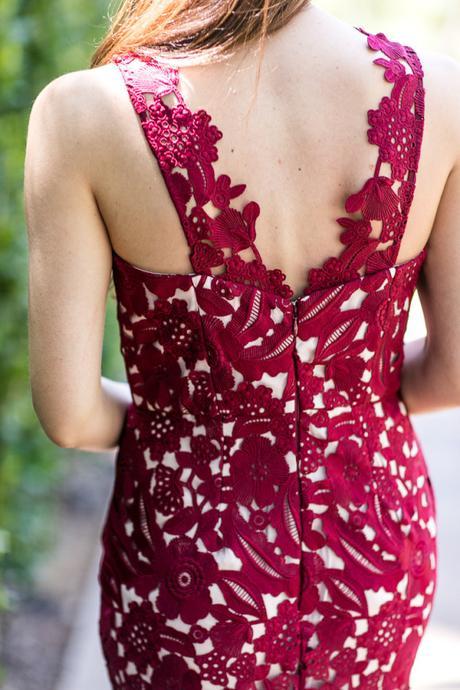 Summer Lace Amy Havins wears a Shoshanna summer lace dress.