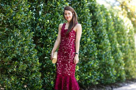 Summer Lace Amy Havins wears a Shoshanna summer lace dress.