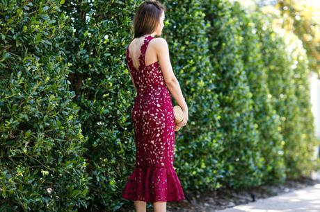 Summer Lace Amy Havins wears a Shoshanna summer lace dress.