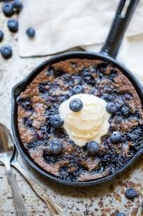 Blueberry Skillet Cookie (Gluten Free + Paleo)