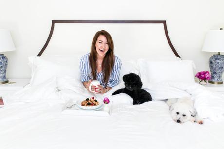 Amy Havins shares photos of her master bedroom and her matouk linens.