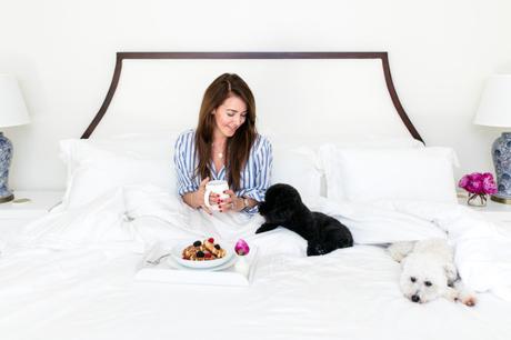 Amy Havins shares photos of her master bedroom and her matouk linens.