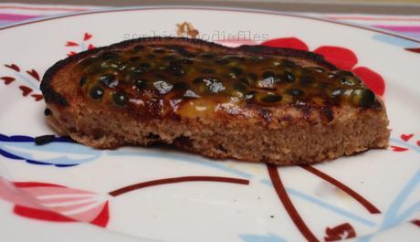 Vegan spelt pancakes with passionfruit glaze!