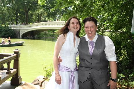 RD wedding central park by bow bridge