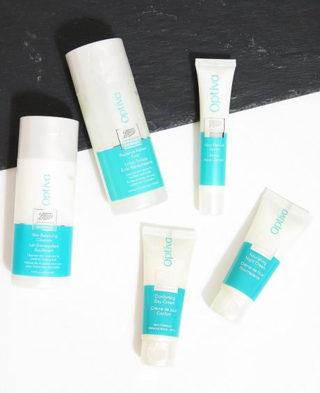 boots laboratories optiva skin balancing cleanser refresh tonic aqua serum comforting day cream nourishing night cream review 1