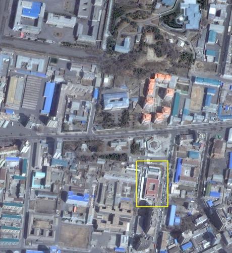 Paektusan Architectural Institute (tagged) in central Pyongyang (Photo: NK Leadership Watch/Digital Globe).