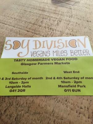 Soy division vegan food Glasgow