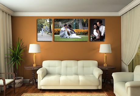 canvases of varying sizes with wedding photographs on canvas gallery Prints