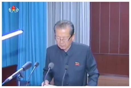WPK Vice Chairman Choe T'ae Bok reads out a message at a July 14, 2016 meeting marking the 30th anniversary of the foundation of the Pyongyang IT Bureau (Photo: Korean Central Television).