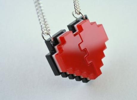 8-Bit Pixel Heart Friendship Necklace