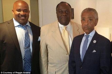 Reggie Anders (far left) and Sharpton (r)