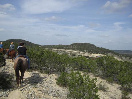 Horse riding around Silver Spur Ranch Bandera, TX