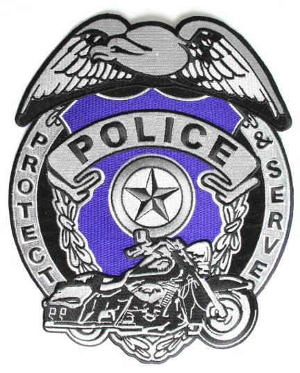 Police protect and serve shield patch