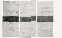 Manuscript leaves from Pauling's work on the proposed triple-helical structure of DNA, 1952.