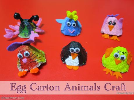 Creativity 521 #96 - Egg carton animals craft